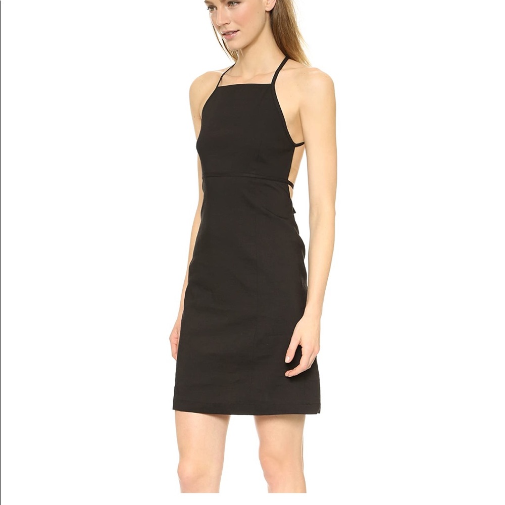 THEORY Black Linen “Crunch Amela Dress” Size 10